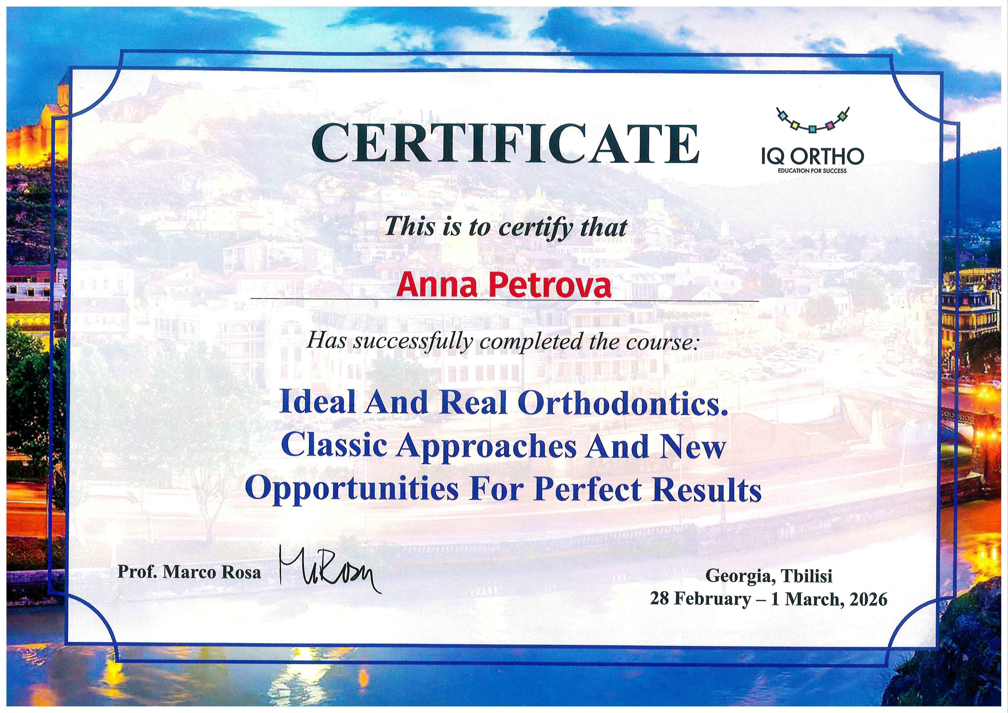 Course "Ideal and real orthodontics. Classic approaches and new opportunities for perfect results"